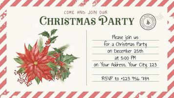 Christmas Party Post Card Invitation Post template