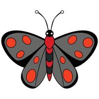 A black and red butterfly with red spots vector