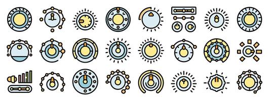Regulator controls adjusting power, temperature, volume, and other settings vector