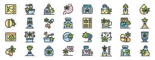 Medical cannabis products showing various applications and consumption methods vector