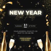 New Year Champagne Party Invitation Post template