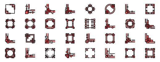 Decorative frame corner icons showing different styles and designs vector