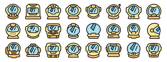 Cosmonaut helmets protecting astronauts during space exploration vector