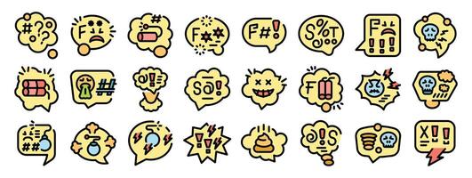 Swear words and obscene speech bubbles expressing negative emotions vector