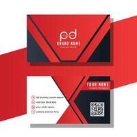 A business card with red and black design vector