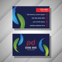 A business card with a colorful abstract design vector