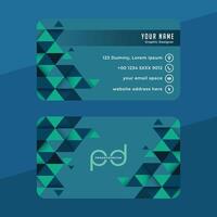 A business card with geometric shapes on it vector