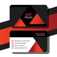 Modern business card template with black and red design vector