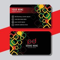 Business card template with geometric pattern vector