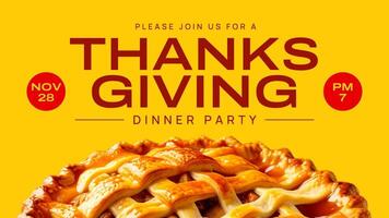 Yellow Thanksgiving Invitation Twitter Post template