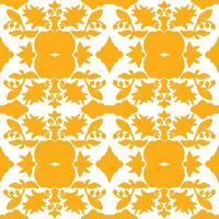 a yellow and white floral pattern vector