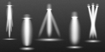 a set of four white lights on a black background vector