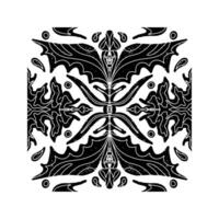 a black and white design with a bat on it vector