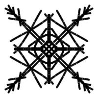 a black and white drawing of a snowflake vector
