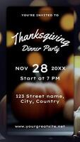 Thanksgiving Dinner Party Invitation Instagram Story template