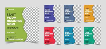 Promote your business by attractive social media post templates, you can get here editable outstanding social media poster with attractive colors. Usable for social media post, story web internet ads. vector