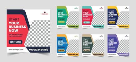 Business Social Media Poster Layouts with Various Colors. Editable and Attractive design with photo collage. Usable for social media post, Digital Marketing, story and web internet ads vector