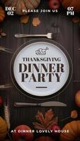 Thanksgiving Dinner Party Invitation Instagram Story template
