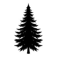 Black Fir Tree Silhouette Graphic Ideal for Nature and Landscape Projects vector