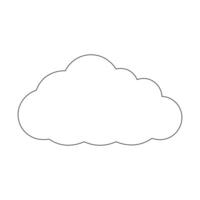 Minimalist Cloud Line Art on White Background Simple Design vector