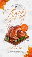 White Thanksgiving Dinner Party Instagram Story template
