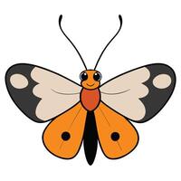 An orange and black butterfly with black spots vector