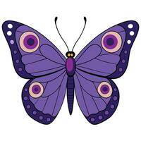 A purple butterfly with large eyes and a white background vector