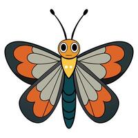 A cartoon butterfly with orange and black wings vector