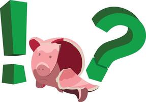 Broken piggy bank showing financial loss and uncertainty vector