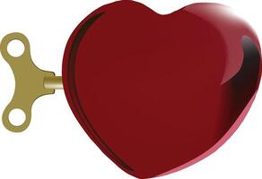 A heart shaped key with a gold handle vector