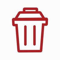Trash Icon Design with Editable Stroke. vector