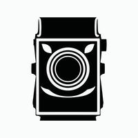 Camera Silhoutte and white background vector