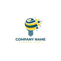Modern logo of light bulb solution tech creative idea vector