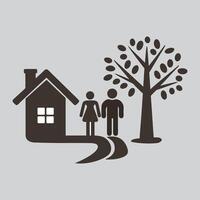 Quaint Family Art Minimalist Illustration for Modern Design. vector