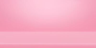 Empty pink studio bg with limbo for product show. 3d vector
