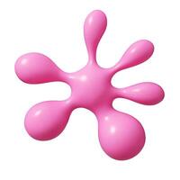 Bright pink liquid droplet - splash like blob with smooth rounded edges. Abstract 3d vector