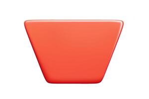 Shiny red trapezoid with polished surface. Sleek 3d banner vector