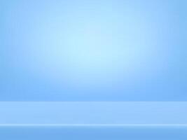 Simple blue empty background studio setup with limbo, floor and wall. 3d vector