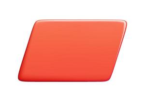 Red 3d parallelogram banner with clean minimalist space for text vector