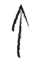 A simple up arrow. Hand drawn charcoal arrow. vector