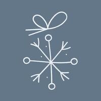 Abstract snowflake with a bow. Color clipart illustration. vector