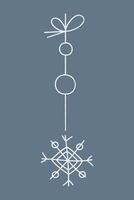 Snowflake with two rhombus on a string. Color clipart illustration. vector
