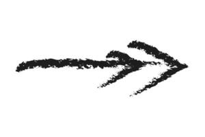 Double right arrow. Hand drawn charcoal arrow. vector