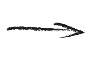 A simple right arrow. Hand drawn charcoal arrow. vector