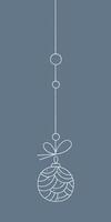 Christmas ball with a wavy pattern on a string. Color clipart illustration. vector