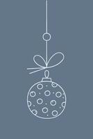 Christmas ball with circles on a string. Color clipart illustration. vector