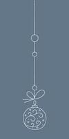 Christmas ball with a branch on a string. Color clipart illustration. vector