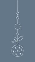 Christmas ball with snowflakes on a string. Color clipart illustration. vector