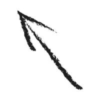 A simple left up arrow. Hand drawn charcoal arrow. vector