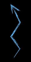 Zigzag arrow up color. Hand drawn chalk arrow. vector